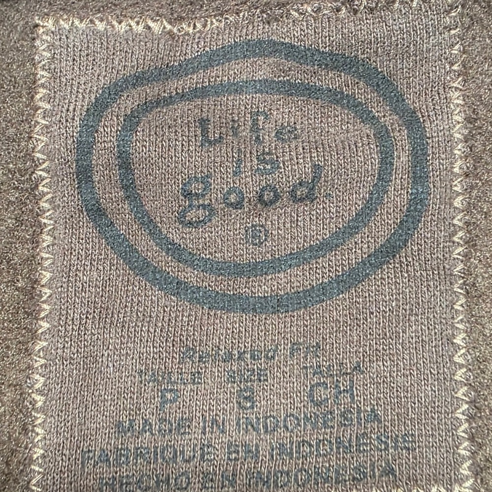 Life is Good Sweatshirt Womens Small Brown Relaxed Fit Pullover Graphic Logo - Picture 3 of 7